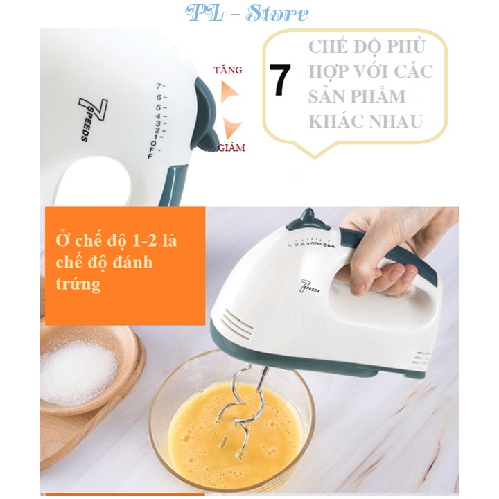 Máy Đánh Trứng Cầm Tay 7 Tốc Độ 4 Đầu Cao Cấp - BẢO HÀNH 12 THÁNG