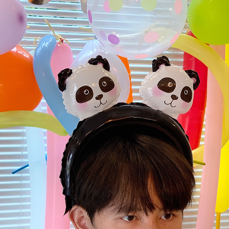 Băng Đô Cài Tóc Gắn Bong Bóng Hình Động Vật Hoạt Hình Dễ Thương Trang Trí Tiệc Cho Bé