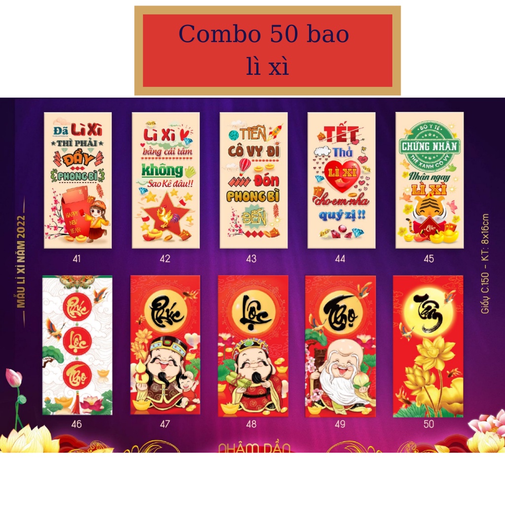 Bao lì xì 2022,lì xì tết giá rẻ theo yêu cầu giấy C150 cao cấp