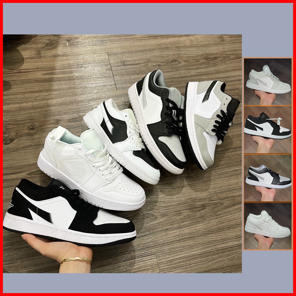 Giày Sneakers Low phối màu trắng xám đen cao cấp