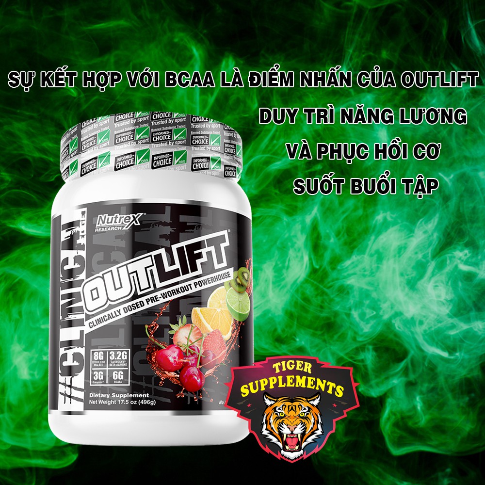 PREWORKOUT OUTLIFT 20 LẦN DÙNG - TĂNG SỨC MẠNH KẾT HỢP BCAA PHỤC HỒI CƠ BẮP