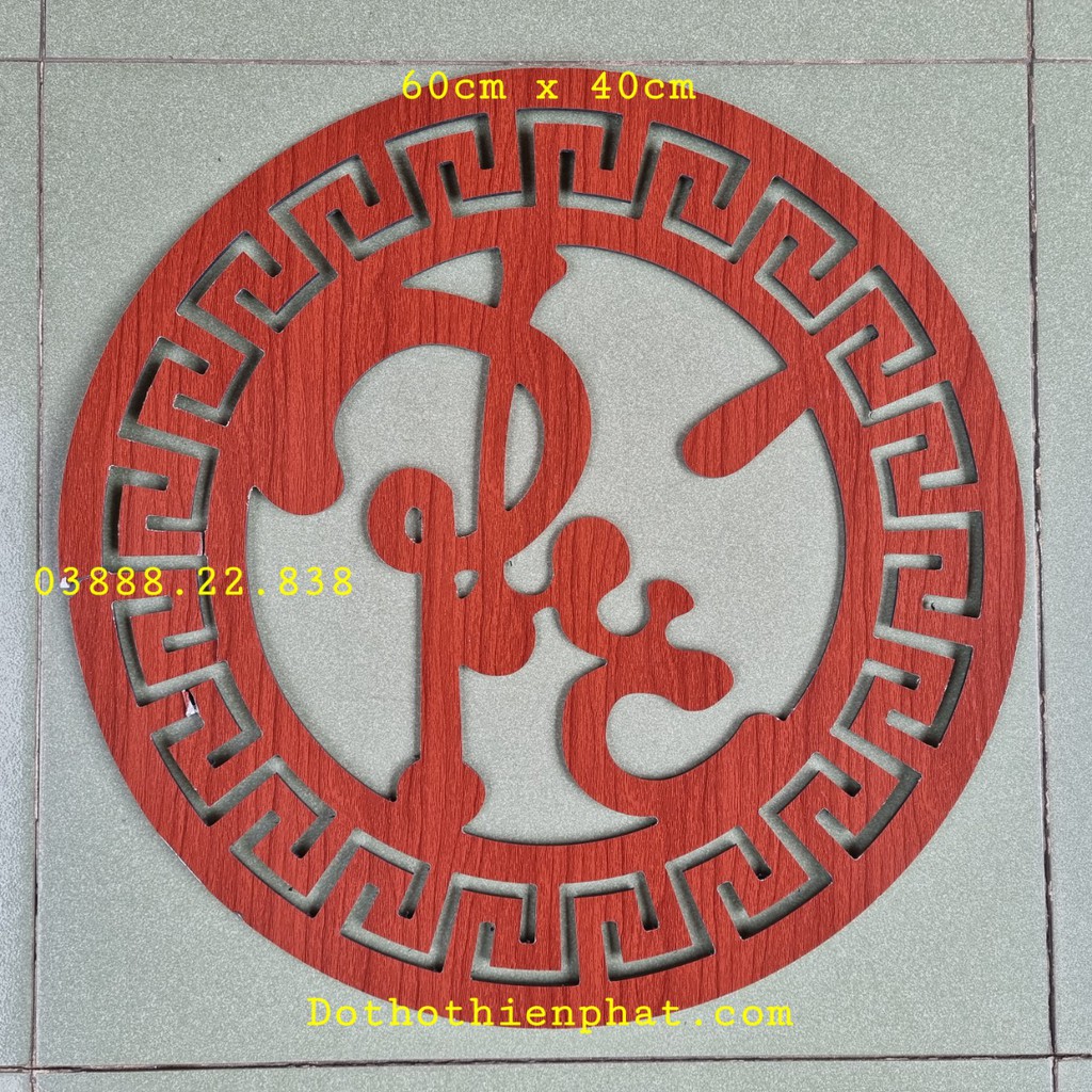 Chữ Phúc Lộc Thọ màu đỏ mẫu tròn