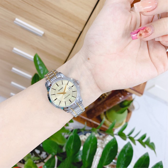 Đồng hồ nữ dây kim loại chính hãng Casio Anh Khuê LTP-V004