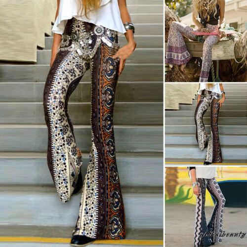 Quần Dài Ống Loe Lưng Cao Phong Cách Boho Thời Trang Cho Nữ | BigBuy360 - bigbuy360.vn