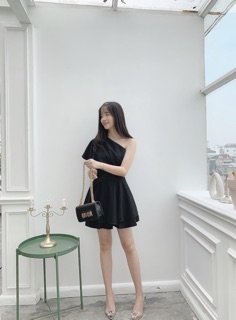Set áo váy lệch vai kèm belt