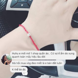 Vòng chỉ đỏ bi bạc