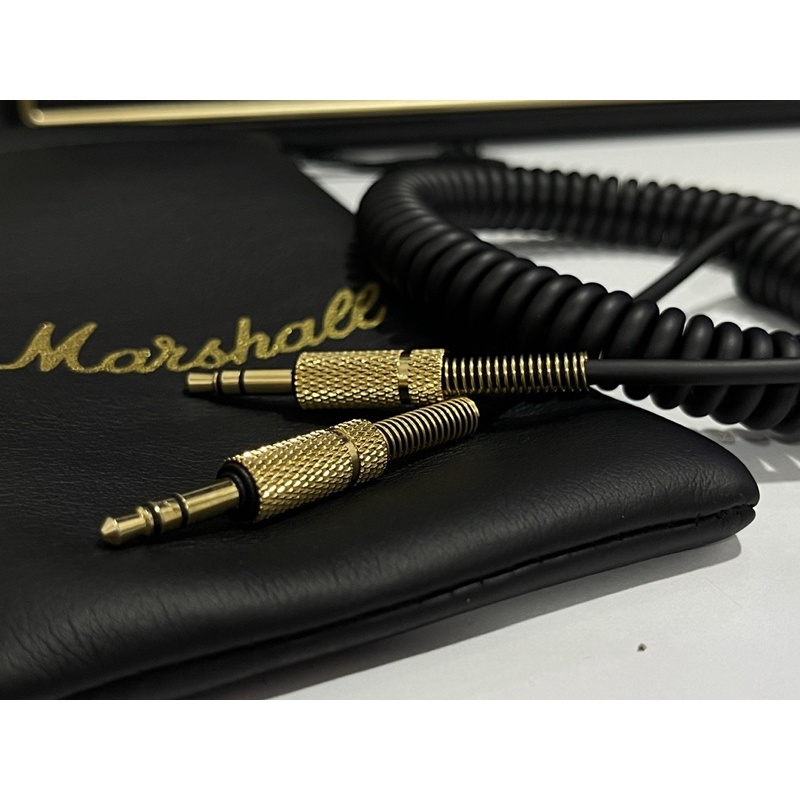 Dây jack cắm 3.5 AUX Marshall - Tặng túi da Marshall( Jack cắm 3.5mm )