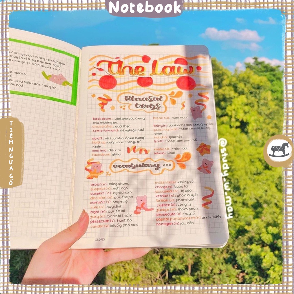 [COMBO 3 QUYỂN] Vở May Dán Gáy Caro Grid B5 Klong 80 Trang 100 GSM Ghi Chép Học Tập Bullet Journal MS 834 - Tiệm Ngựa Gỗ