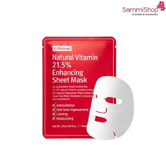 Mặt nạ bywishtrend Natural Vitamin 21.5 Enhancing Sheet Mask | Thế Giới Skin Care