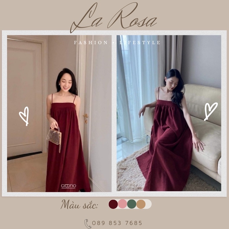 ĐẦM MAXI SUÔN 2 DÂY MẶC ĐI BIỂN DẠO PHỐ CHẤT NHUNG