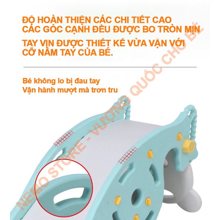 Cầu trượt cho bé bập bênh đồ chơi trong nhà cho bé cao cấp 3 in 1 Nemo Store