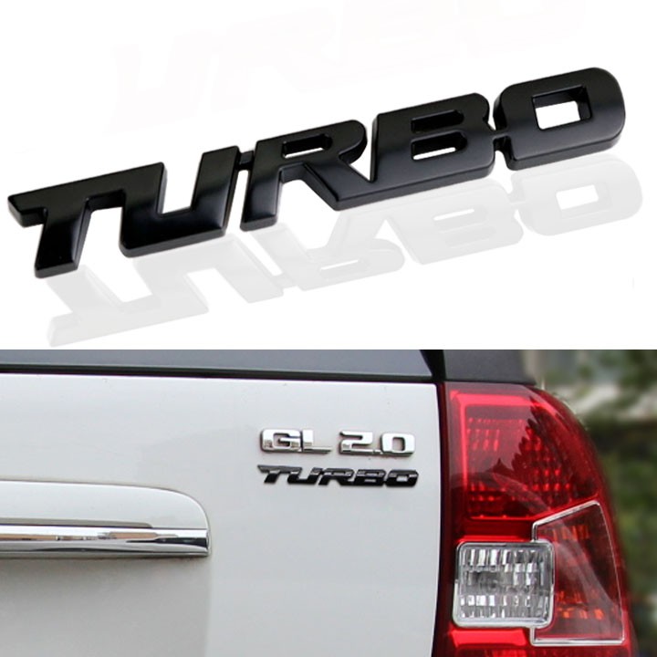 Tem Logo Nổi TURBO Dán Trang Trí Xe TB02