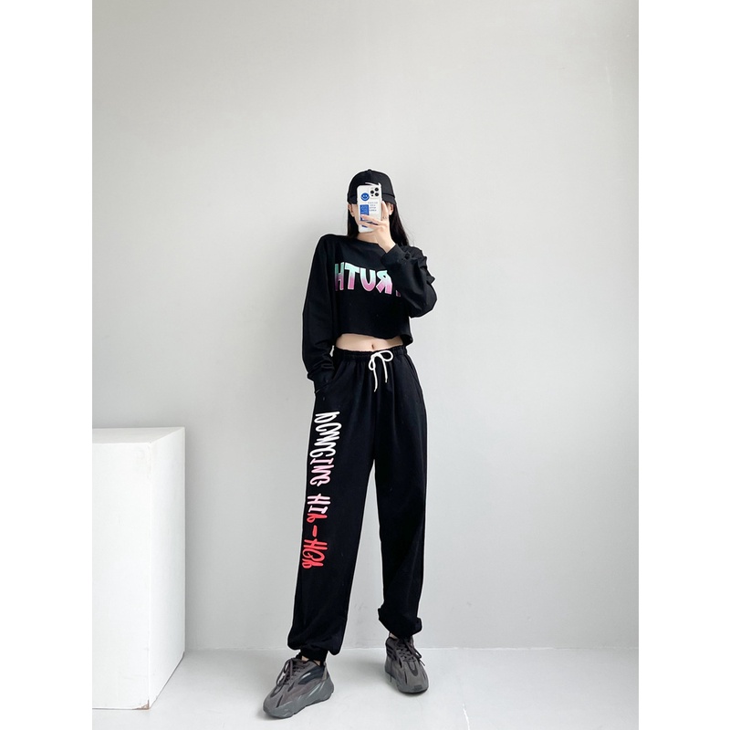 Quần jogger JEWIS đen Dancing Hiphop Cotton - J129