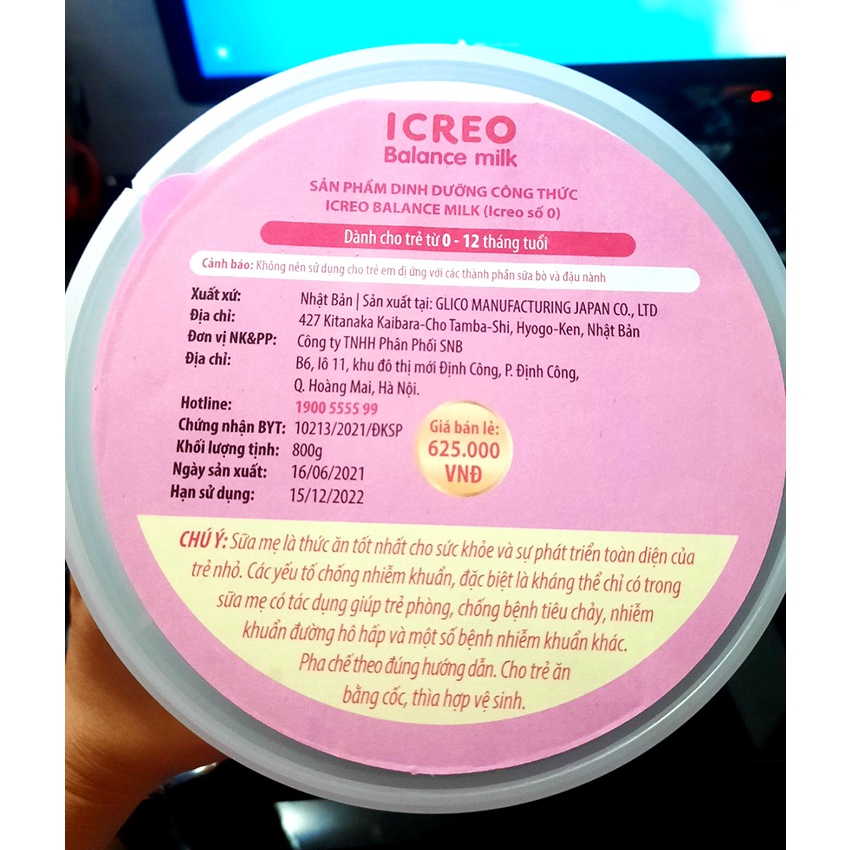 Combo 2 lon Sữa bột Glico số 0 lon 800g HSD 20-12-2023