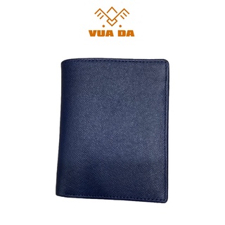 Ví nam da bò thật cao cấp, ví da bò Taiga sang trọng đẳng cấp dáng đứng màu xanh lam