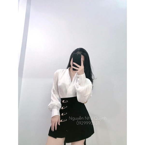 SET ÁO SƠ MI CHÂN VÁY NHUNG