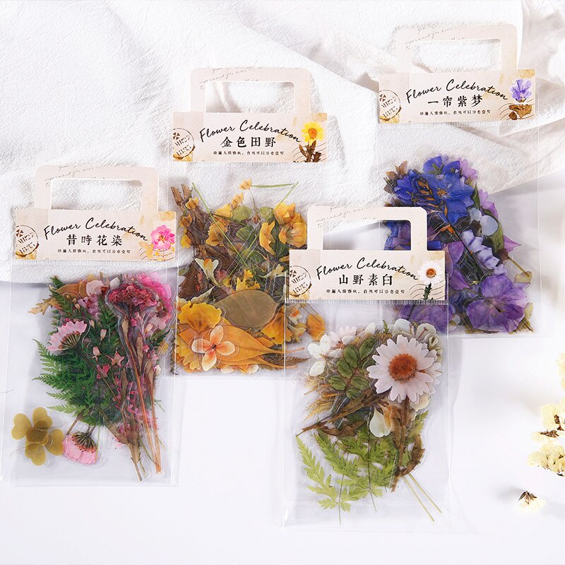 Set 40 miếng dán trang trí kiểu hoa lá trong suốt chống thấm nước dành cho sổ tay