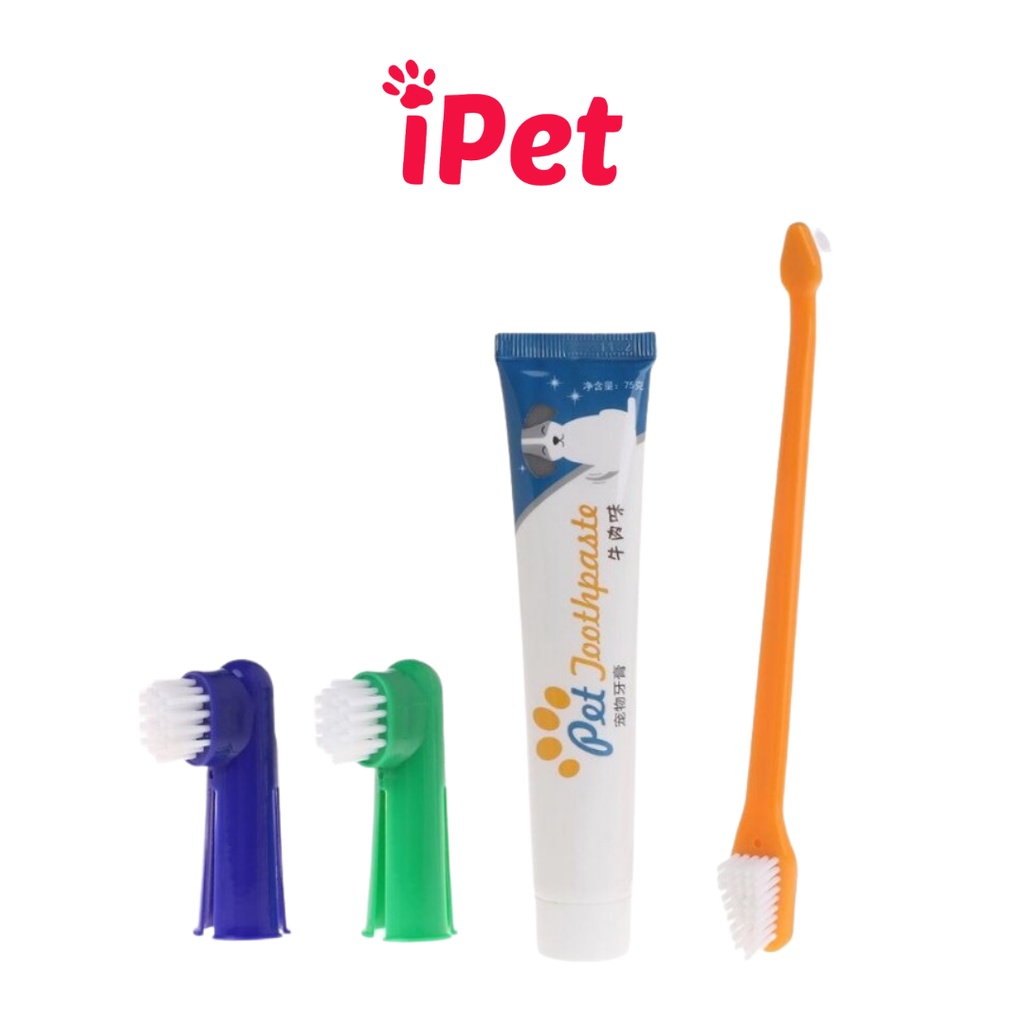 Bộ Bàn Chải Và Kem Đánh Răng Cho Chó Mèo - iPet Shop