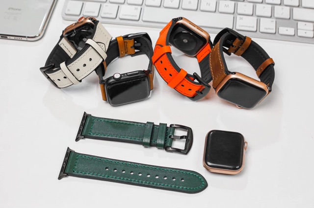 DÂY ĐEO APPLE WATCH MẪU MỚI CHẤT DA MIX CAO SU CỰC ĐẸP