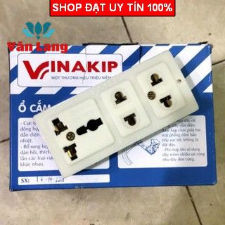 Ổ cắm 3 ngả TL đa năng K3 Vinakip, dẫn điện tốt, độ đàn hồi cao, có đèn báo. Gồm ổ đơn, ổ đôi, ổ ba