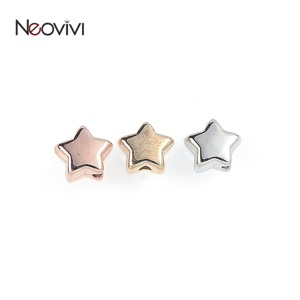 Bộ 50 Hạt Xâu Chuỗi Hình Ngôi Sao 6mm Tự Làm Trang Sức Tiện Lợi