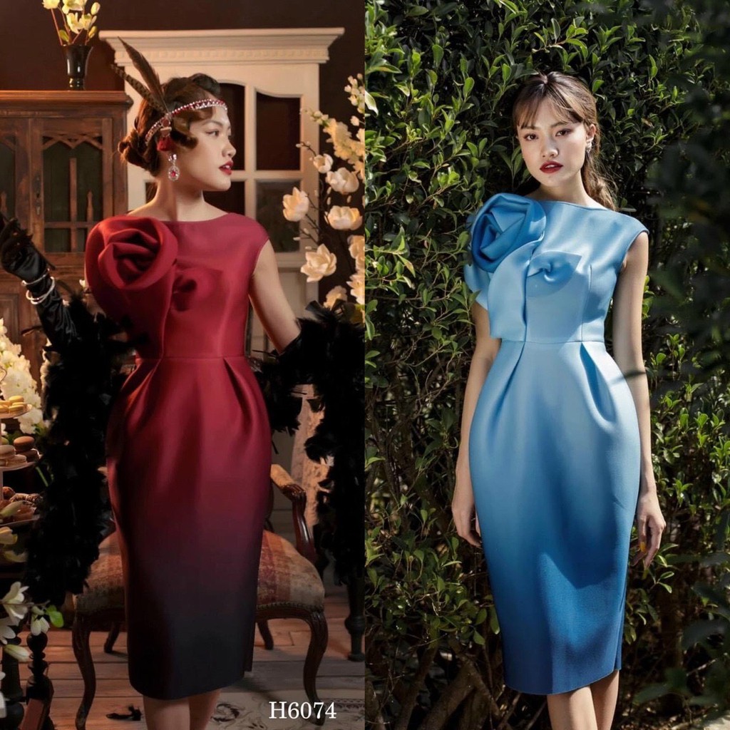 ĐẦM ÔM BODY OMBRE LOANG MÀU ĐÍNH HOA