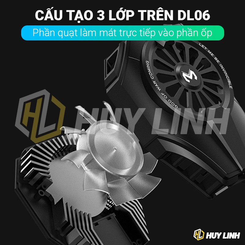 [Mã ELHA22 giảm 5% đơn 300K] Sò lạnh quạt tản cho điện thoại Memo DL06 Led RGB tốc độ quạt 7000RPM