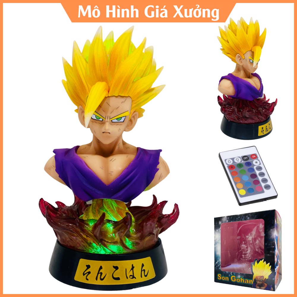 Mô hình Dragon Ball SonGohan Tượng Bán Thân + có led cao 16cm , figure 7 viên ngọc rồng sogoku , mô hình giá xưởng