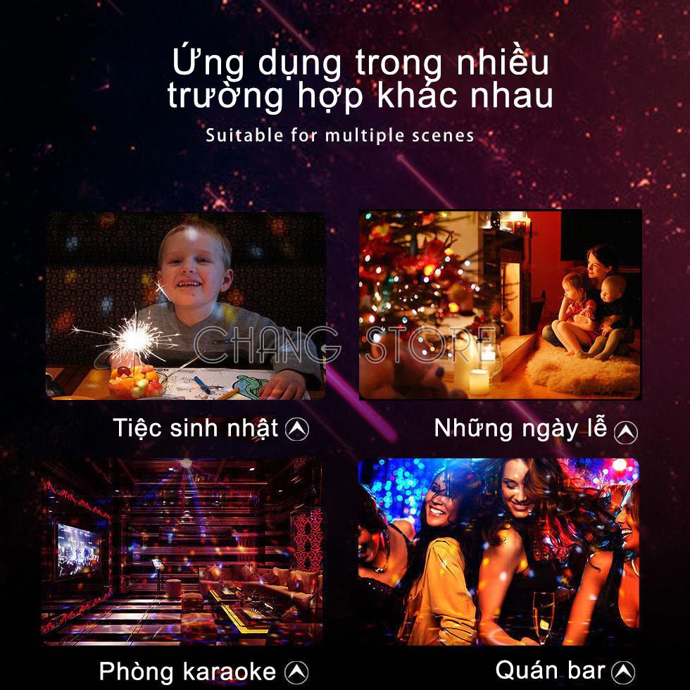 Đèn nháy theo nhạc led cầu mini có điều khiển từ xa, đèn bar chớp nhiều màu đẳng cấp