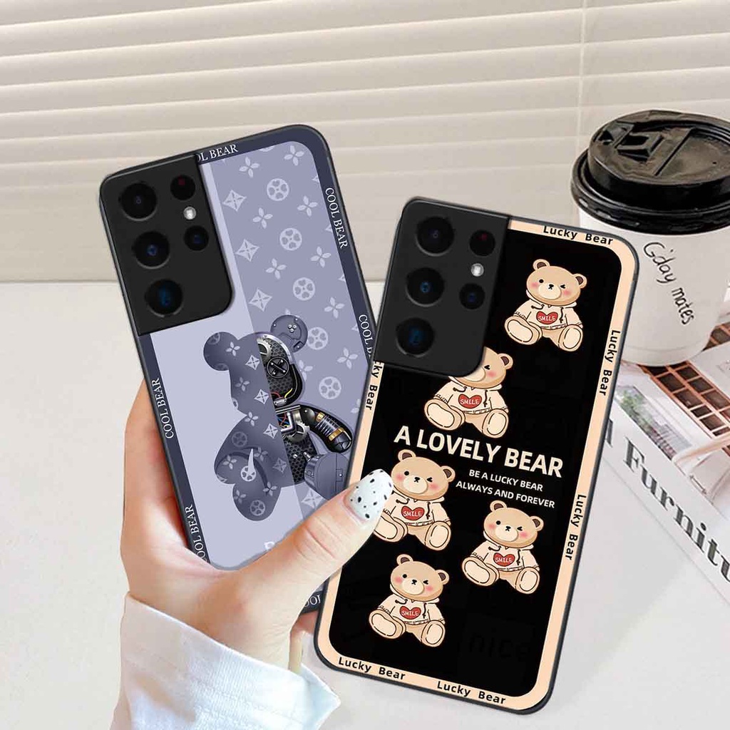 Ốp Samsung S21 Ultra bear brick, gấu đáng yêu, dễ thương