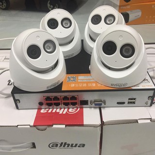 Bộ KIT 8 Cam POE Dahua kèm đầu ghi POE 8 kênh - Cắm dây mạng là chạy