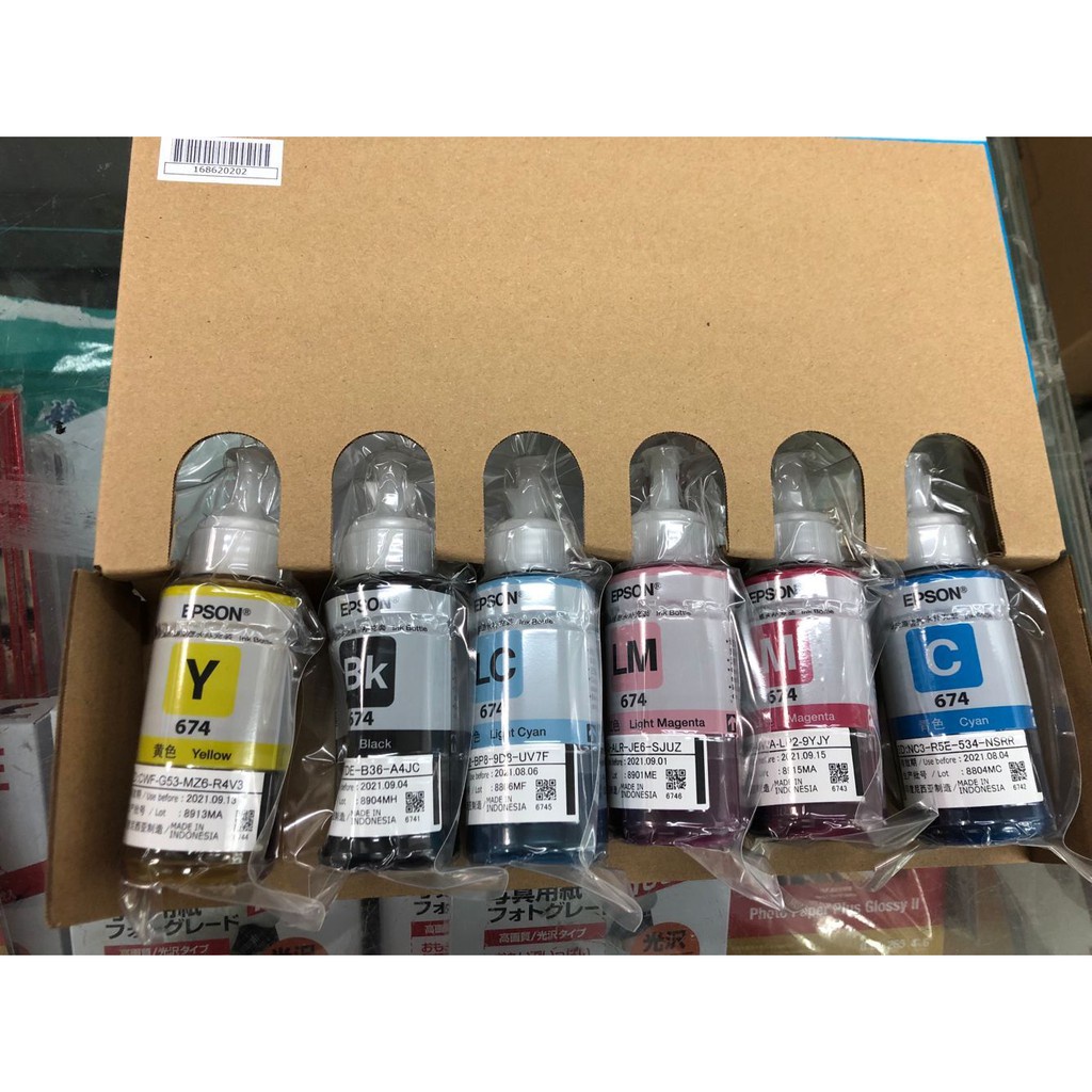 Bộ Mực in 6 màu Epson T673 mực máy in Epson L800 / L810 / L805 / L850 / L1800 nhập khẩu