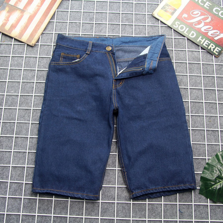 Combo 3 quần shorts jeans nam vải dày 3 màu xanh nhạt, xanh đậm, xanh đen BB jeans