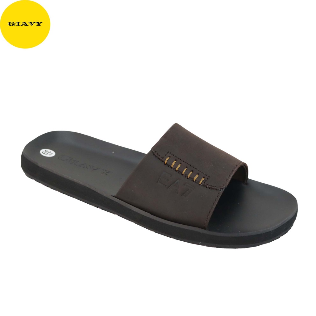 Dép da nam quai ngang L538 - GIÀY GIAVY