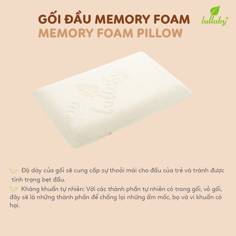 Gối cao su chống bẹp gối chặn Lullaby Memory Foam