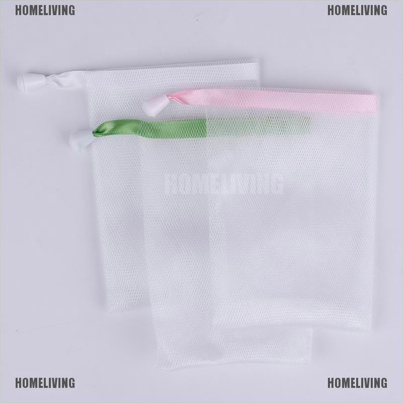 Túi lưới đựng xà phòng tẩy tế bào chết cỡ nhỏ bằng nylon có dây rút