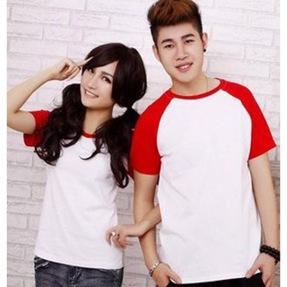 Áo Raglan Thân Trắng Tay Đỏ