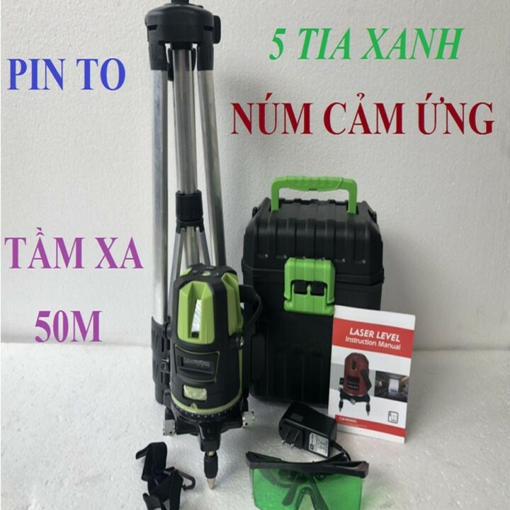 Máy cân bằng laser - máy bắn cos - máy bắn cốt - máy bắn tia laze - máy cân mực - laser lever  (Tặng chân 1m2 &amp; kính)