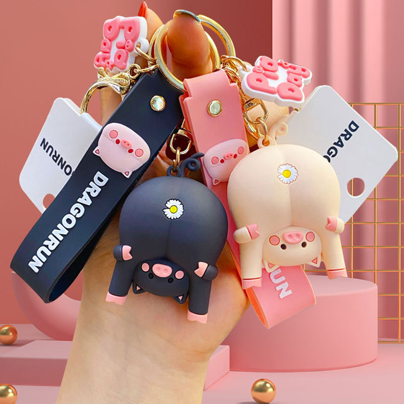 Móc khóa hình chú heo con đáng yêu xinh xắn