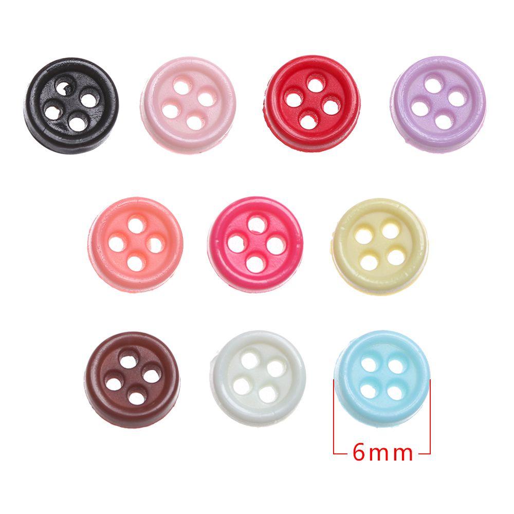 BEBETTERM Set 10 / 20 / 50 Nút Tròn 4 Lỗ Nhiều Màu Sắc Xinh Xắn Cho Búp Bê