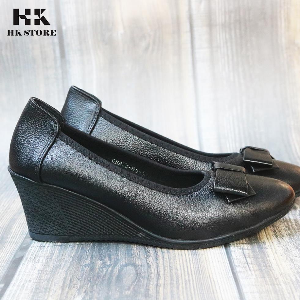 Giày xuồng nữ trung niên 👑 HK.STORE 👑 da bò cao cấp đế cao su tự nhiên 100% cực mềm cực êm chân tôn dáng và lịch sự .