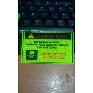 Tem cảnh báo , logo phượt , tem phản quang , tem xe , tem phượt , logo phản quang