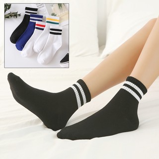Set Tất Nữ Sọc Cao Cổ Sport Phong Cách Hàn Quốc