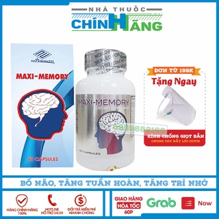 Viên uống MAXI-MEMORY lọ 60 viên - Giúp giảm thiểu năng tuần hoàn não, tăng cuờng trí nhớ