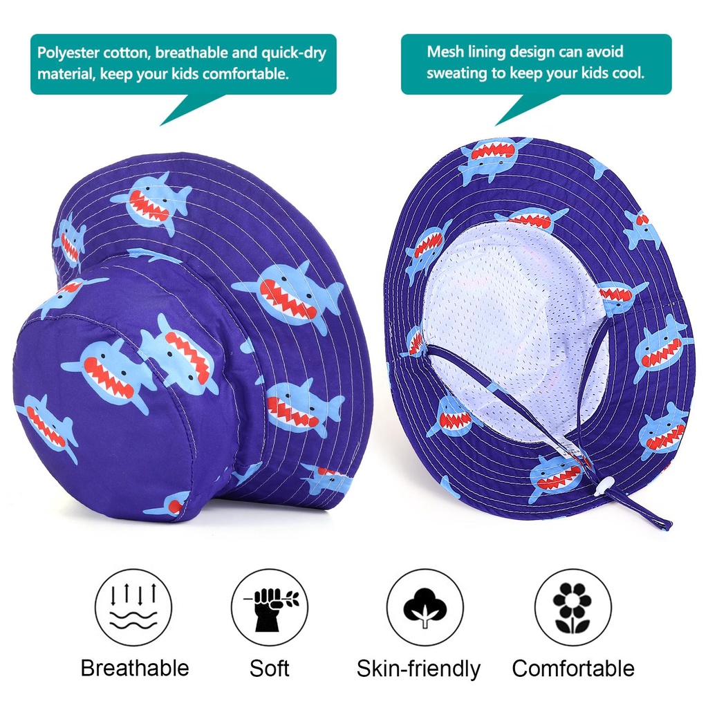 Mũ Rộng Vành UPF 50 + Chống Nắng Bảo Vệ Cho Bé