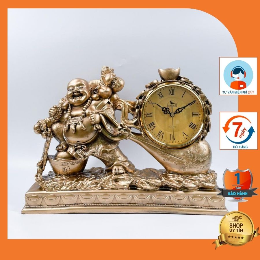 Đồng hồ để bàn TÂN CỔ ĐIỂN tượng PHẬT DI LẶC - sang trọng DH051 - Mang đến tài lộc bình an cho gia chủ.