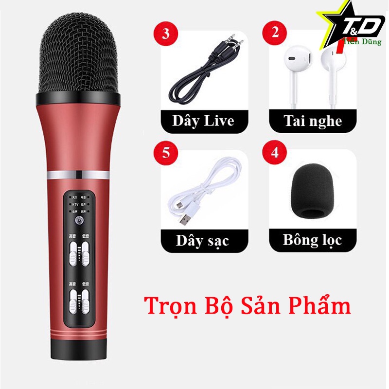 Mic C25 lấy nhạc buetooth, livestream thu âm cao cấp đa năng giả giọng đầy đủ phụ kiện tai phone