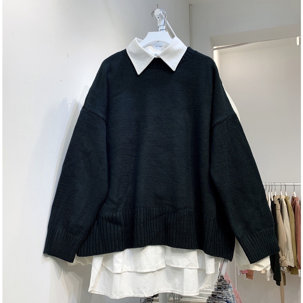 2101189 Áo len cổ lọ gân, áo len boby thời trang ulzzang freesize