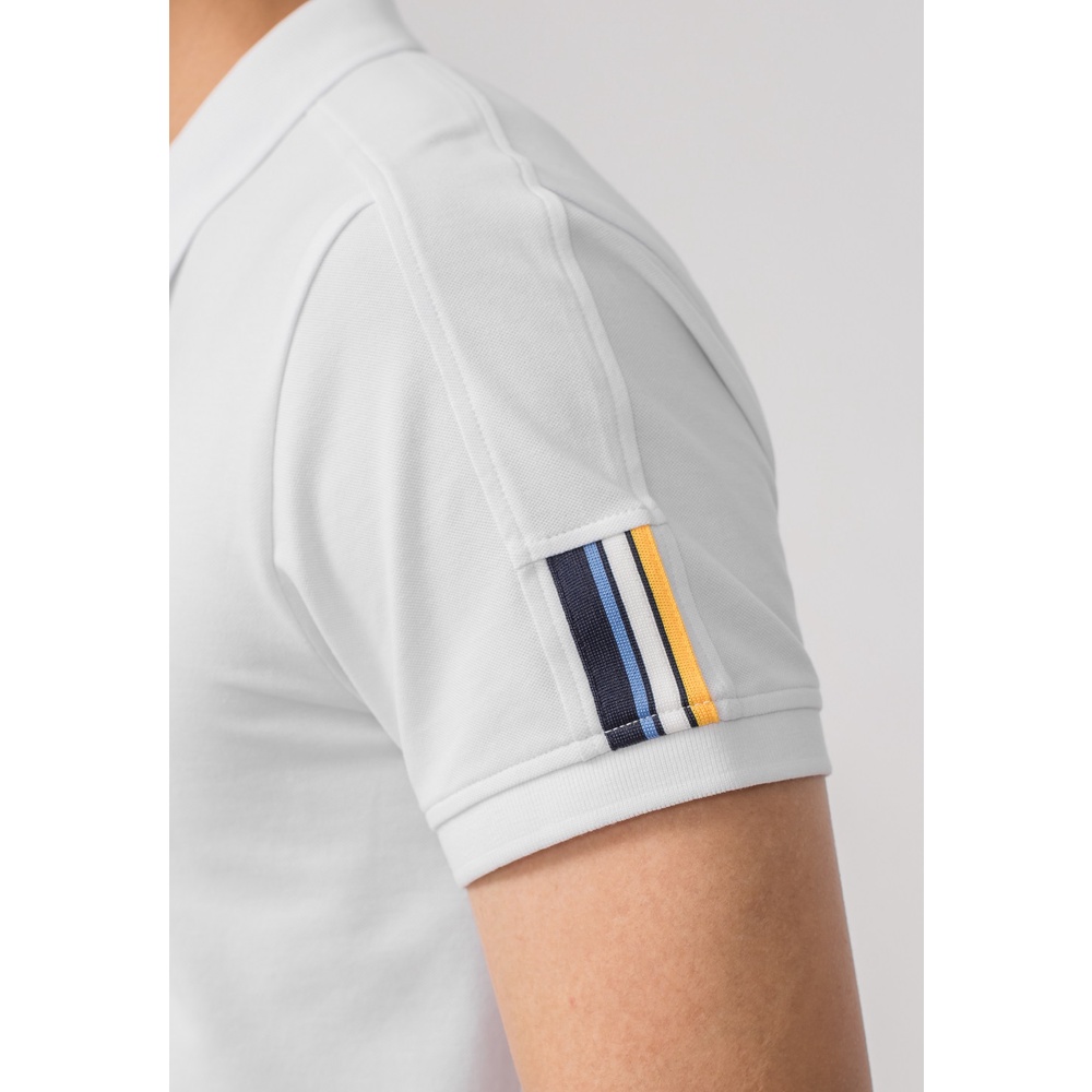 Áo thun polo nam Aristino APS001S9 phông ngắn tay có cổ bẻ dáng slim fit ôm nhẹ màu trắng trơn vải CVC cao cấp mềm mát