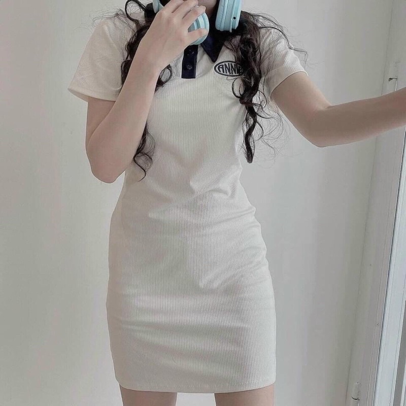 VÁY POLO CÓ CỔ CHẤT VẢI CO GIÃN